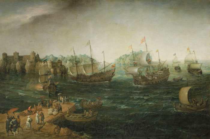 Hendrik Cornelisz. Vroom Ships trading in the East. Spain oil painting art